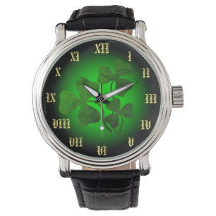 Reloj De Pulsera Champú irlandés/trébol verde, brillo verde irla