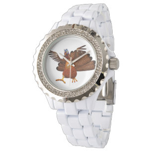 Reloj De Pulsera Charact animada de pavo de SlipperyJoe's Thanksend