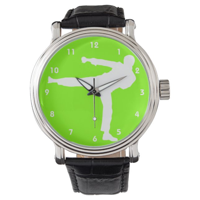 Reloj De Pulsera Chartreuse, artes marciales verdes neonesas (Anverso)
