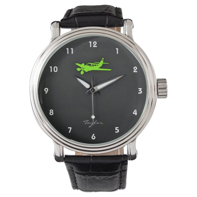 Reloj De Pulsera Chartreuse, Neon Green Plane (Anverso)