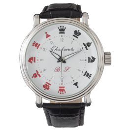 Reloj De Pulsera Checkmate Chess Watch Red and Black