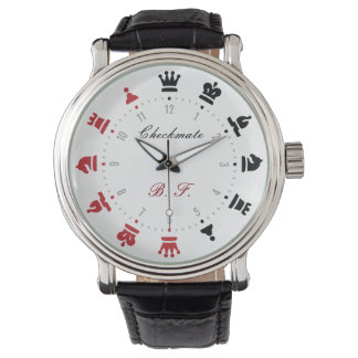 Reloj De Pulsera Checkmate Chess Watch Red and Black