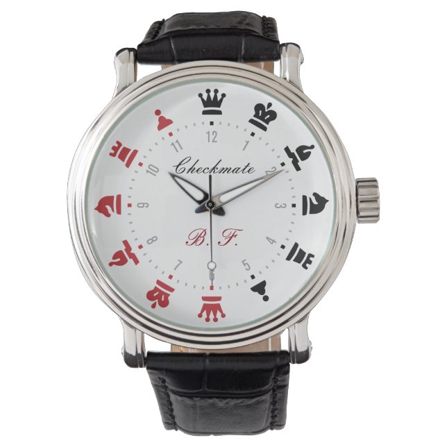 Reloj De Pulsera Checkmate Chess Watch Red and Black (Anverso)