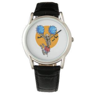Reloj De Pulsera Cheerled Skeleton Halloween Cheer Mom Chicas Wo