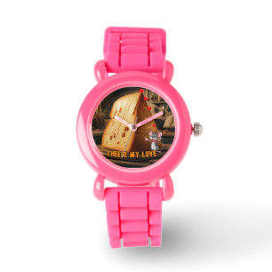 Reloj De Pulsera Cheese my Love dice un ratón Personalizado sobre u