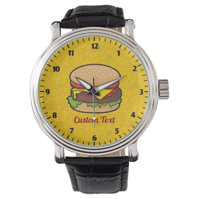Reloj De Pulsera Cheeseburger Writing Watch (Anverso)