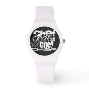 Reloj De Pulsera Chef; franjas grises negras y oscuras