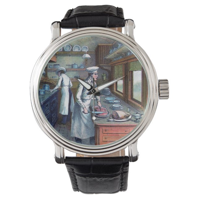 Reloj De Pulsera Chef Vintage - Vigilancia de la muñeca de Ilustrac (Anverso)