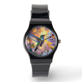 Reloj De Pulsera Cherry Blossom Fantasy Hummingbird