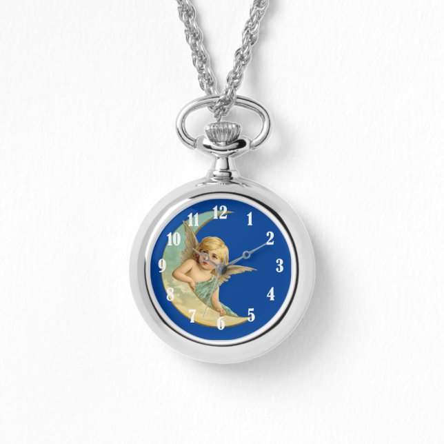 Reloj De Pulsera Cherub vintage en luna creciente (Anverso)