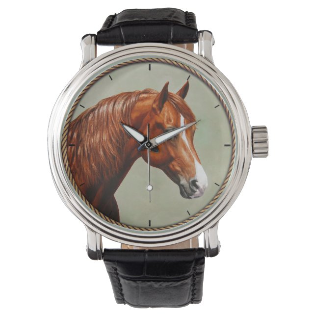 Reloj De Pulsera Chestnut Morgan Horse (Anverso)