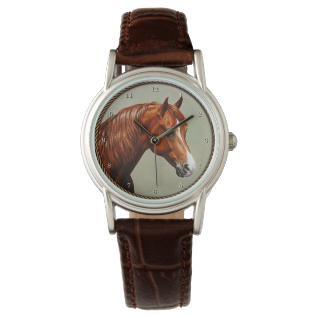 Reloj De Pulsera Chestnut Morgan Horse (Anverso)