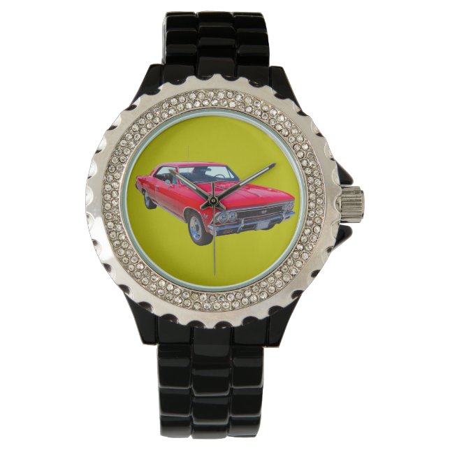 Reloj De Pulsera Chevelle Chevy Chevelle roja 1966 SS 396 (Anverso)