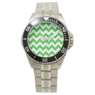Reloj De Pulsera Chevron negrita verde