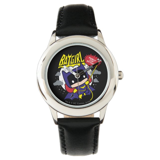 Reloj De Pulsera Chibi Batgirl Preparado Para La Acción (Anverso)