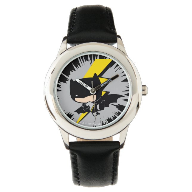 Reloj De Pulsera Chibi Batman Lightning Kick (Anverso)