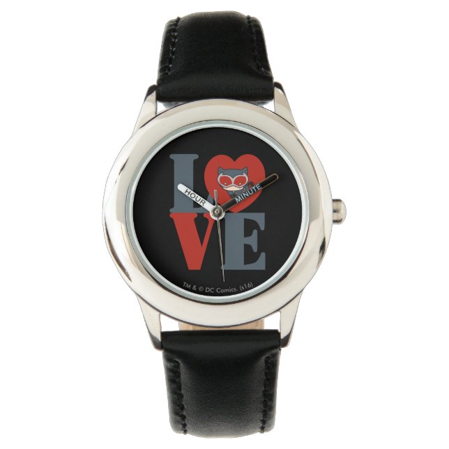 Reloj De Pulsera Chibi Catwoman LOVE (Anverso)
