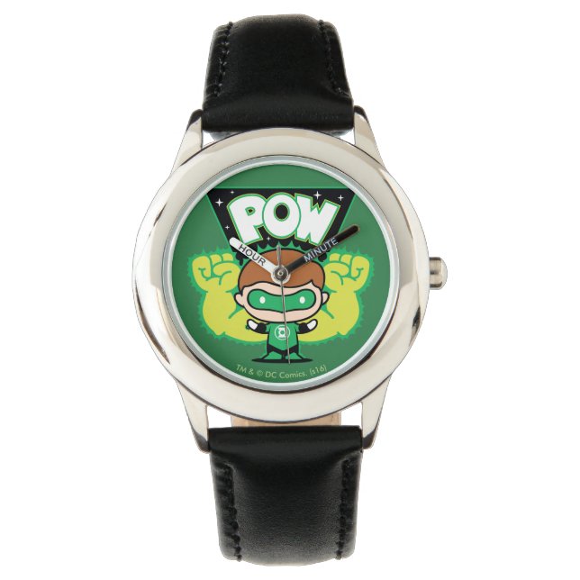 Reloj De Pulsera Chibi Green Lantern Formando puños gigantes (Anverso)