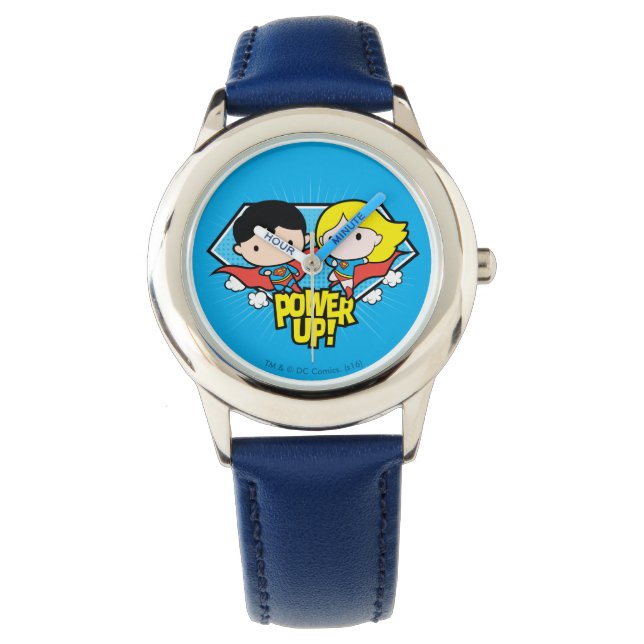 Reloj De Pulsera ¡Chibi Superman & Chibi Supergirl Power Up! (Anverso)