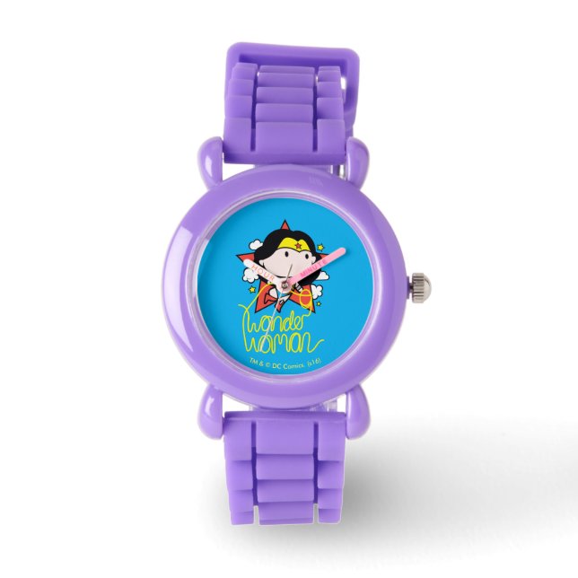 Reloj De Pulsera Chibi WonWoman Volando Con Lasso (Anverso)