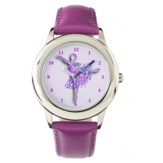 Reloj De Pulsera Chica bailarina de ballet Ballerina Purple Watch (Anverso)