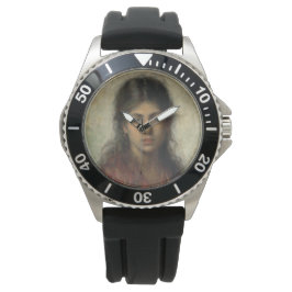 Reloj De Pulsera Chica con un Shawl Rojo (por Alexei Harlamoff)