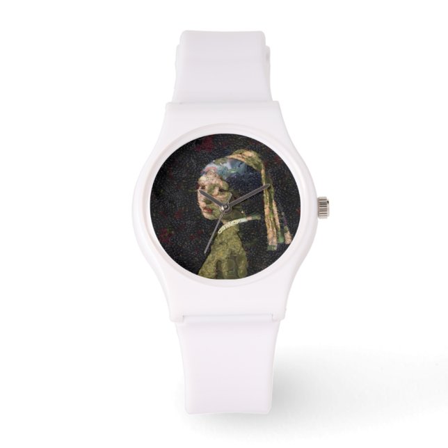 Reloj De Pulsera Chica Con Una Parodia De Bella Artes De Fresas (Anverso)