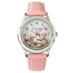 Reloj De Pulsera Chica Cute Baby Foxes