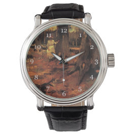 Reloj De Pulsera Chica de blanco en el bosque, Vincent van Gogh