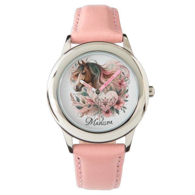 Reloj De Pulsera Chica de caballos Cumpleaños (Anverso)