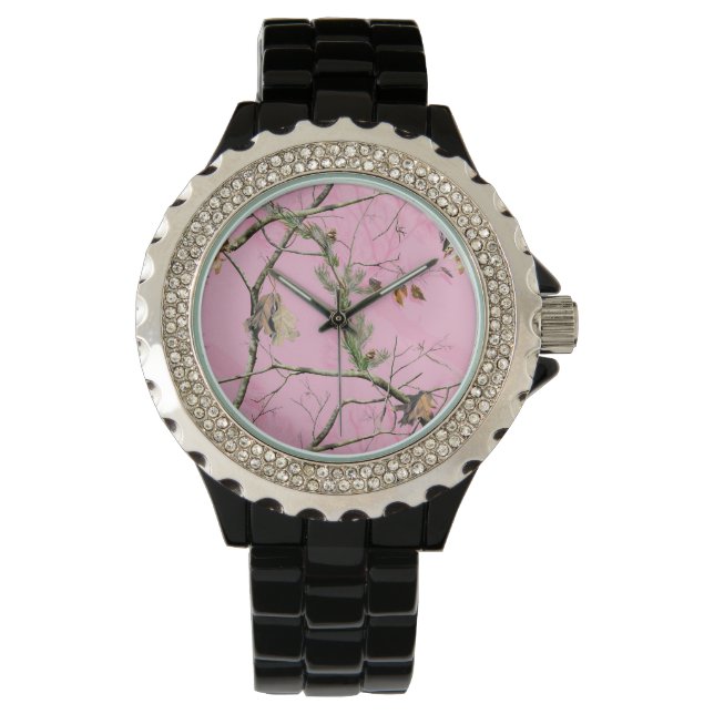 Reloj De Pulsera Chica de caza de camuflaje rosado Real Tree Watch (Anverso)