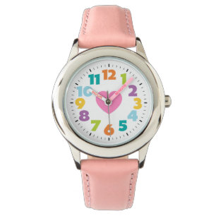Reloj De Pulsera chica de corazones rosas