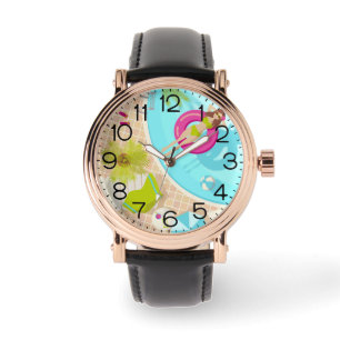 Reloj De Pulsera Chica de la piscina en la playa de verano de bikin