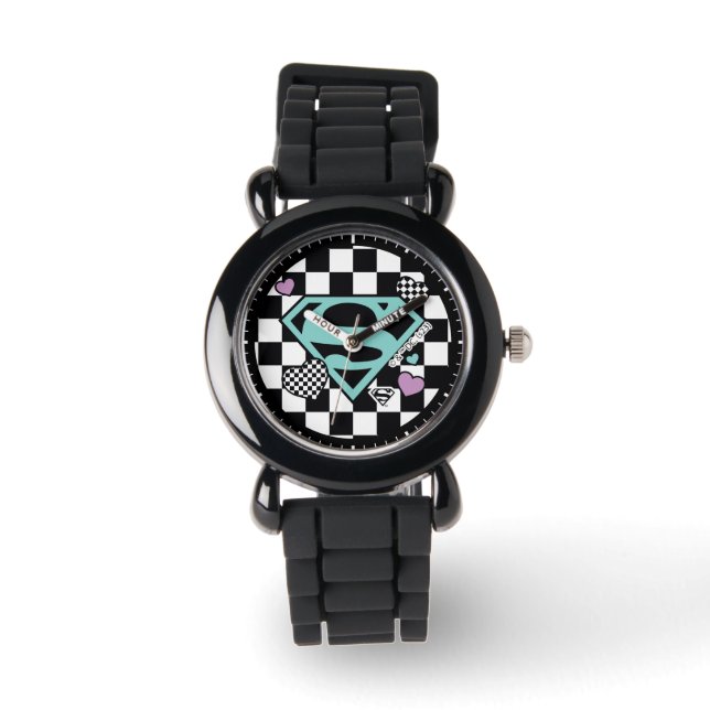 Reloj De Pulsera Chica de patinaje Supergirl Hearts S-Shield (Anverso)