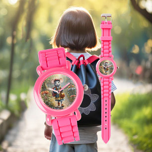 Reloj De Pulsera Chica de ratones en camino a la escuela
