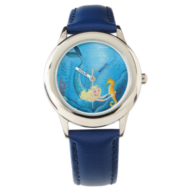 Reloj De Pulsera Chica de sirena azul | Inspección (Anverso)