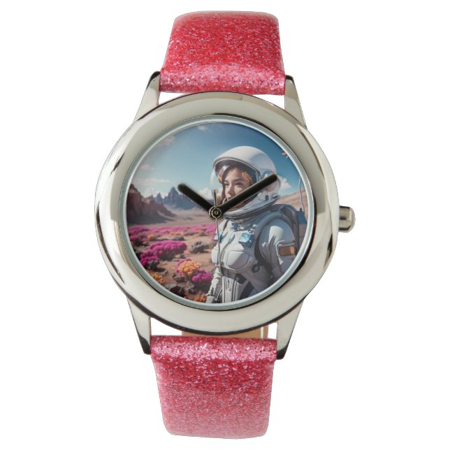 Reloj De Pulsera Chica espacial explora el planeta | (Anverso)