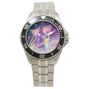 Reloj De Pulsera Chica espacial Synthwave Cyberpunk Arte futurista