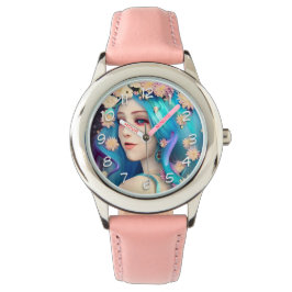 Reloj De Pulsera Chica Etérea Bonita con Flores  