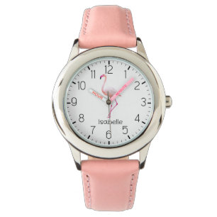 Reloj De Pulsera Chica Flamingo Rosa Personalizado