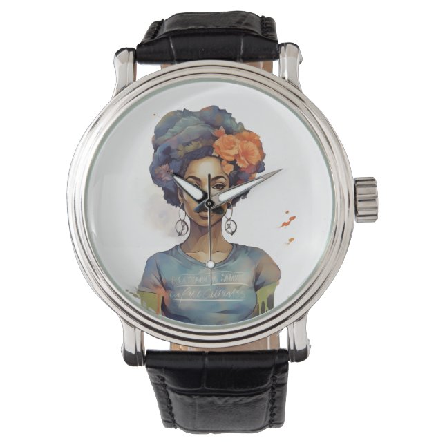 Reloj De Pulsera Chica fuerte historia negra en África (Anverso)