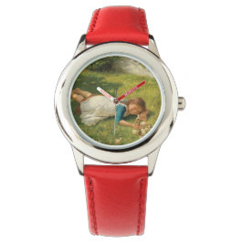 Reloj De Pulsera Chica jugando con chicles (pollo y pollo)