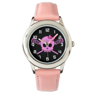 Reloj De Pulsera Chica Lacrosse Pink Skull watch