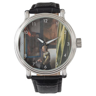 Reloj De Pulsera Chica leyendo una carta en una ventana abierta, ve