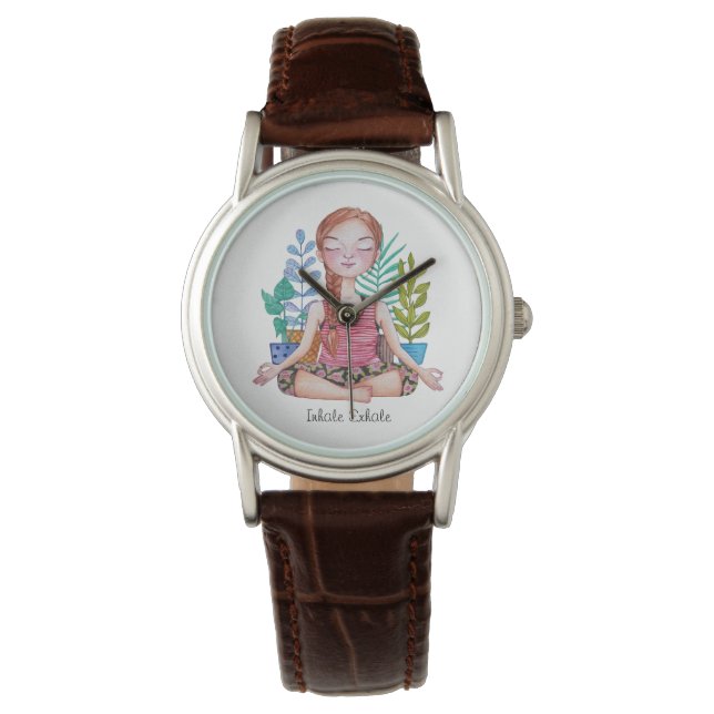 Reloj De Pulsera Chica Mediador Con Plantas (Anverso)
