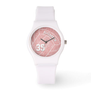 Reloj De Pulsera chica nombre jersey número deportivo voleibol rosa