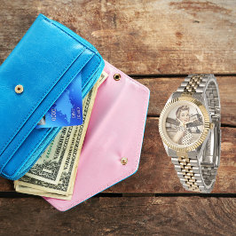 Reloj De Pulsera Chica Pinup Vintage y avión WW2, elegante