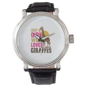 Reloj De Pulsera Chica Que Ama Camiseta Vintage De Jirafa Desi