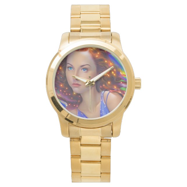 Reloj De Pulsera Chica soñado con luces arcoiris (Anverso)