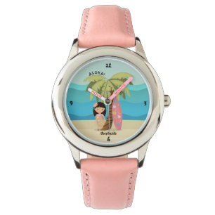 Reloj De Pulsera Chica Surfista de Hawái